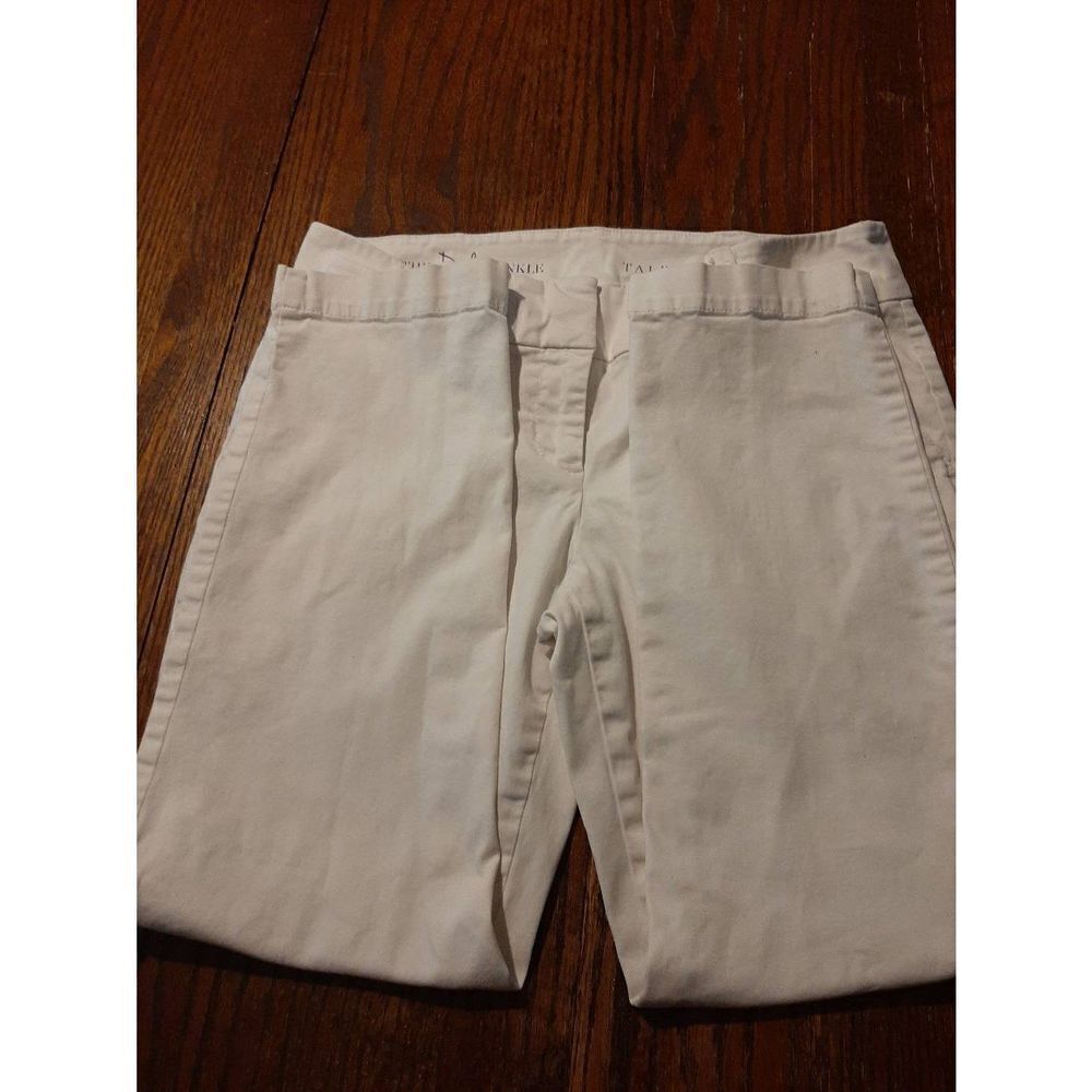 4P Petite Talbots Daily Ankle Pants White Pockets Belt Loops Mid Rise Casual - Picture 3 of 4